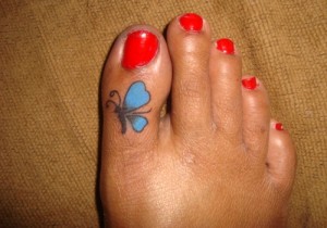 Butterfly Toe Tattoo