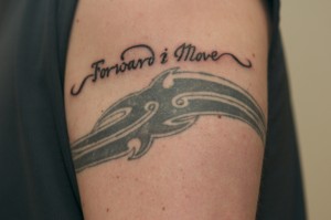 "forward I move" lettering font tattoo