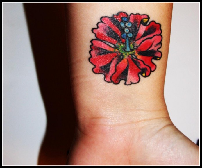 flower tattoo on wrist
