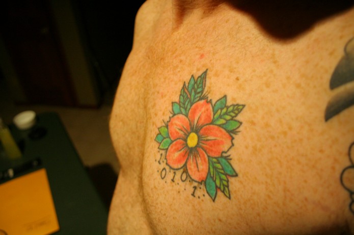cherry blossom tattoo on chest