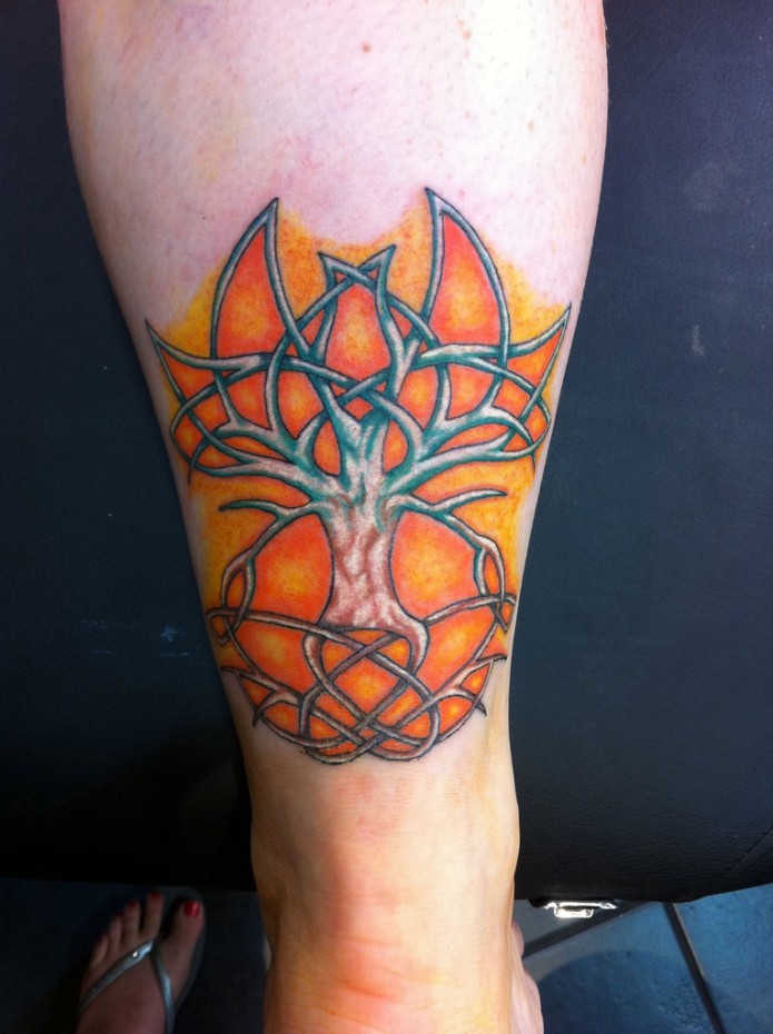 celtic tattoo on calf