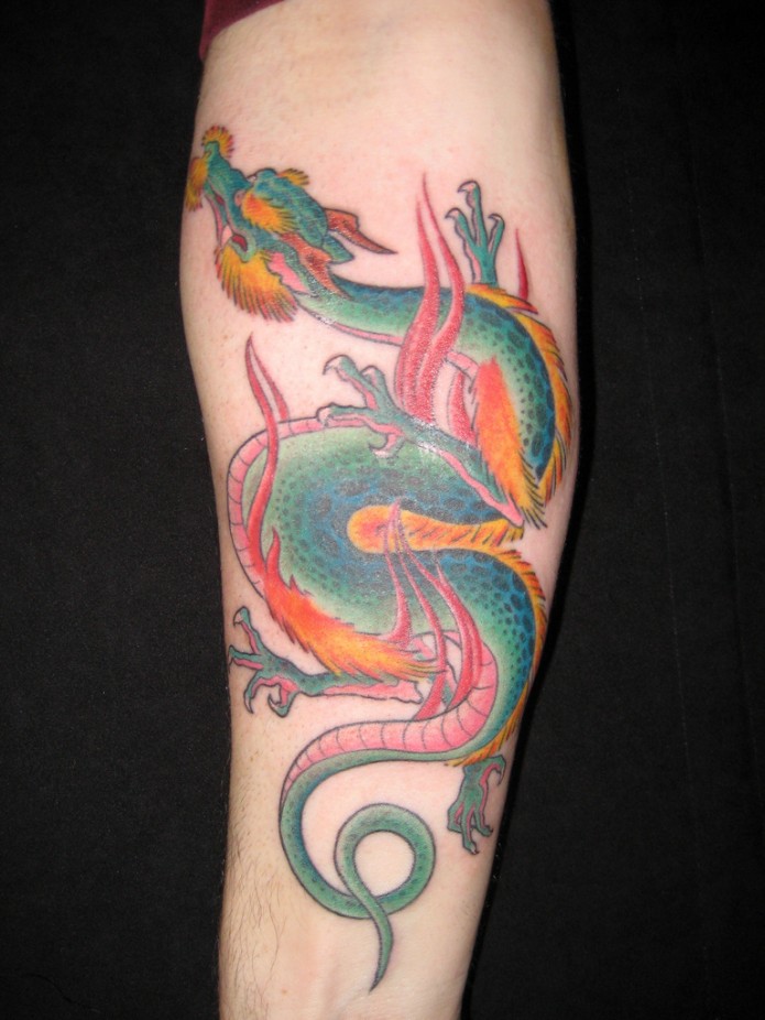 dragon tattoo on forearm