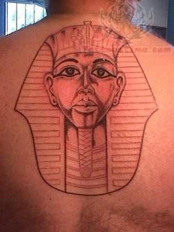 egyptian king tut tattoo on back
