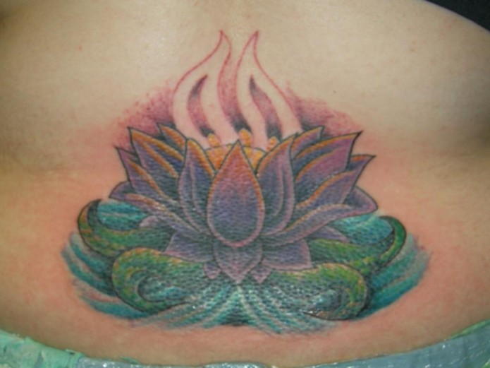 flower tattoo on back