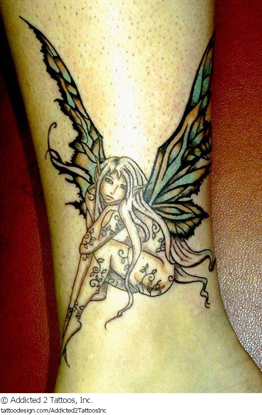 fairy tattoo on ankle