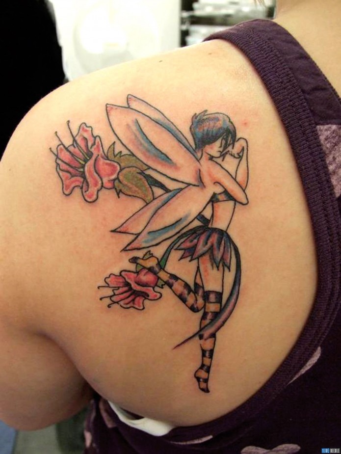 fairy tattoo on shoulder