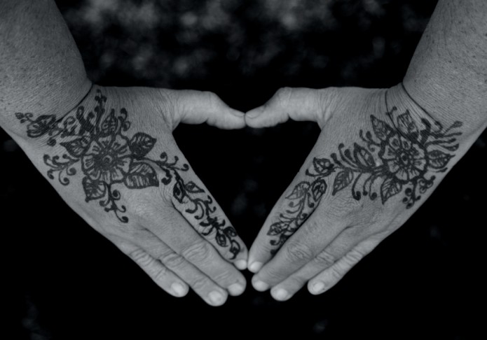 flower tattoo on hands
