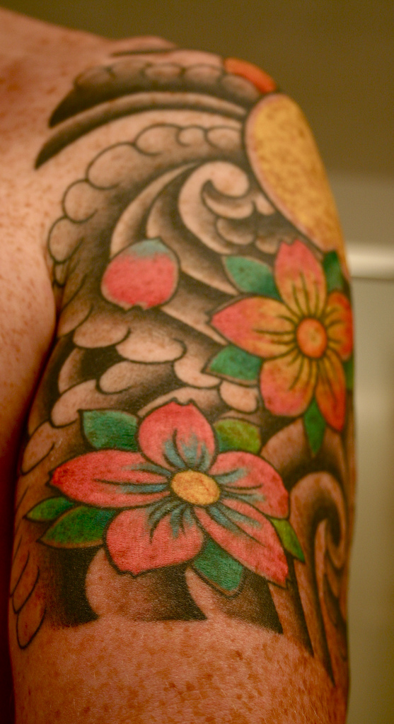 cherry blossom tattoo on arm