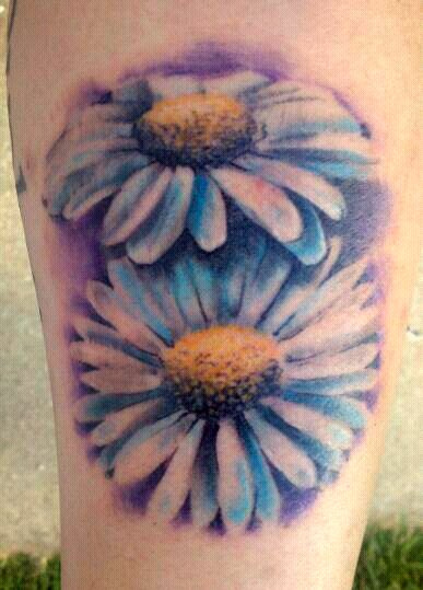 floral tattoo on calf