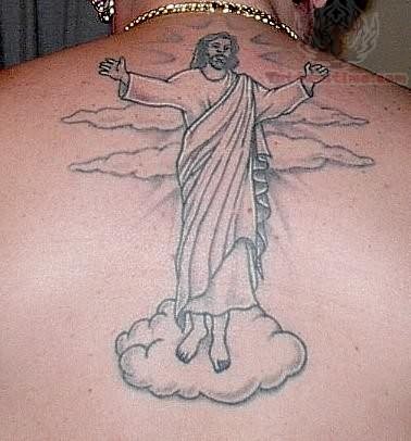 jesus tattoo back