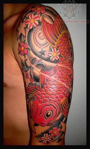 koi fish tattoo on arm
