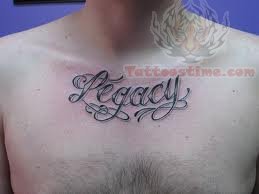lettering tattoo on chest