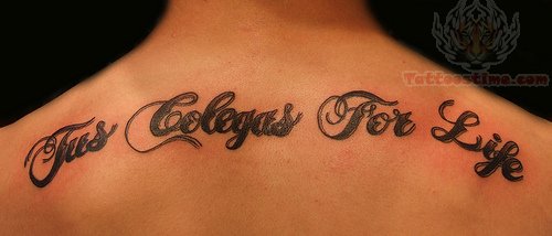 lettering tattoo on back