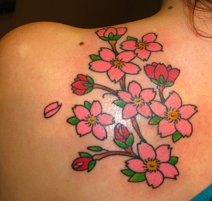 flower tattoo on shoulder