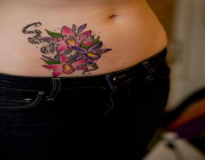 flower tattoo on waist