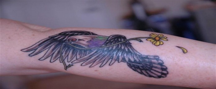 bird tattoo on arm