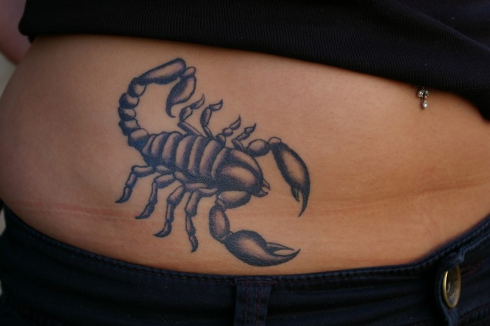 scorpion tattoo on waist