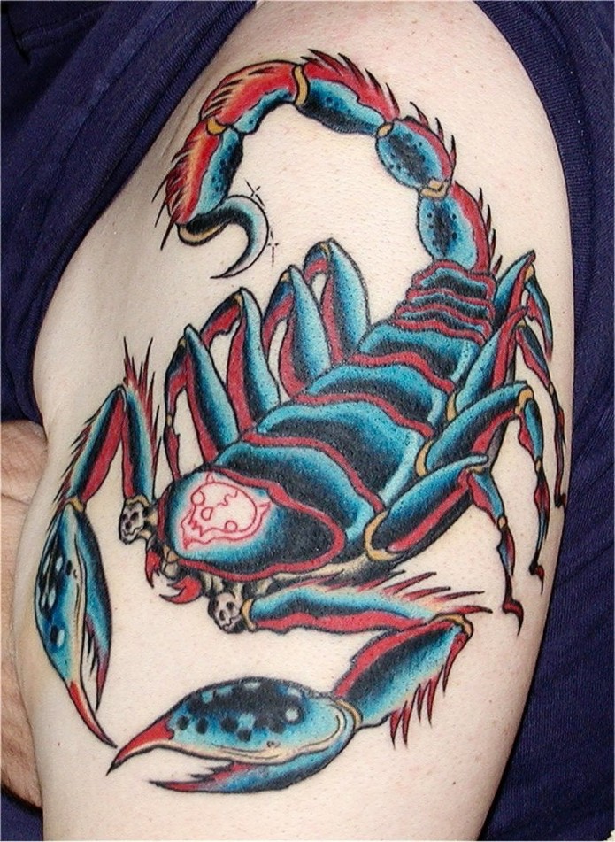 scorpion tattoo on shoulder