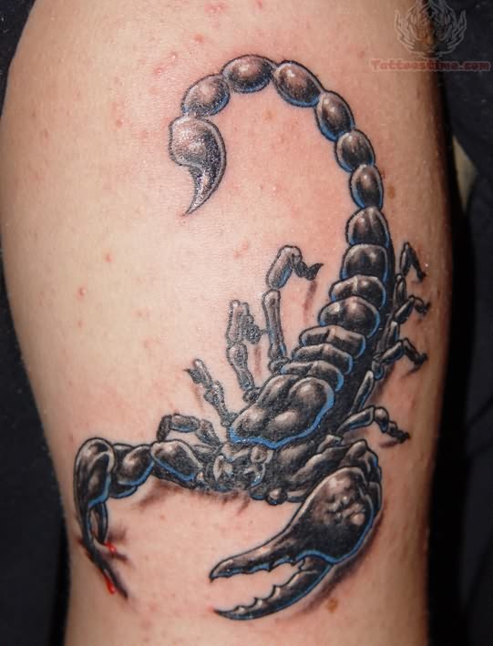 scorpion tattoo on calf