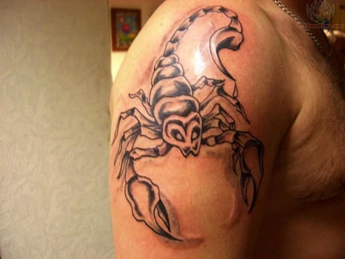 scorpion tattoo on shoulder