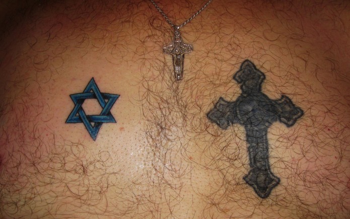 cross tattoo on chest