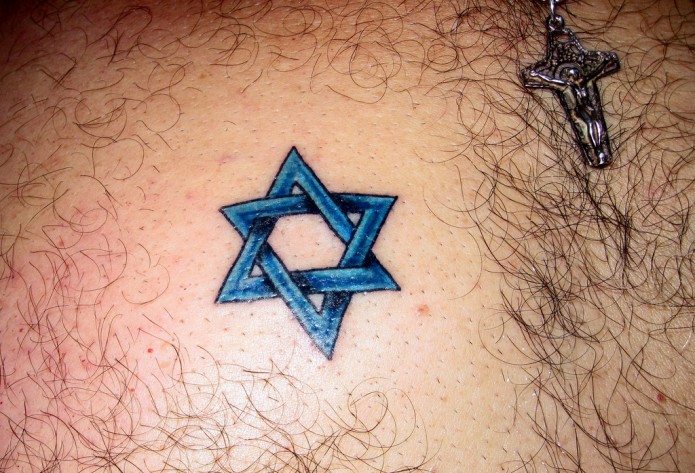 Star Of David tatto on chest