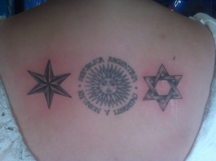 stars tattoo on back