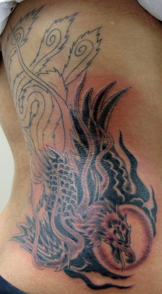 phoenix tattoo on back