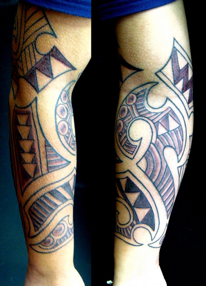 maori tattoo on forearm