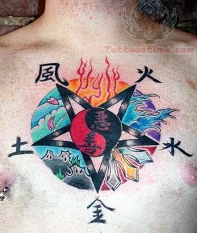 yin yang tattoo on chest