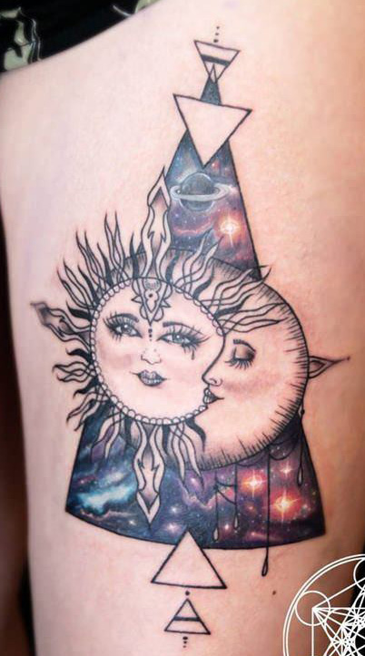 Matching Sun Moon And Star SemiPermanent Tattoo  Set of 3x2  Tatteco