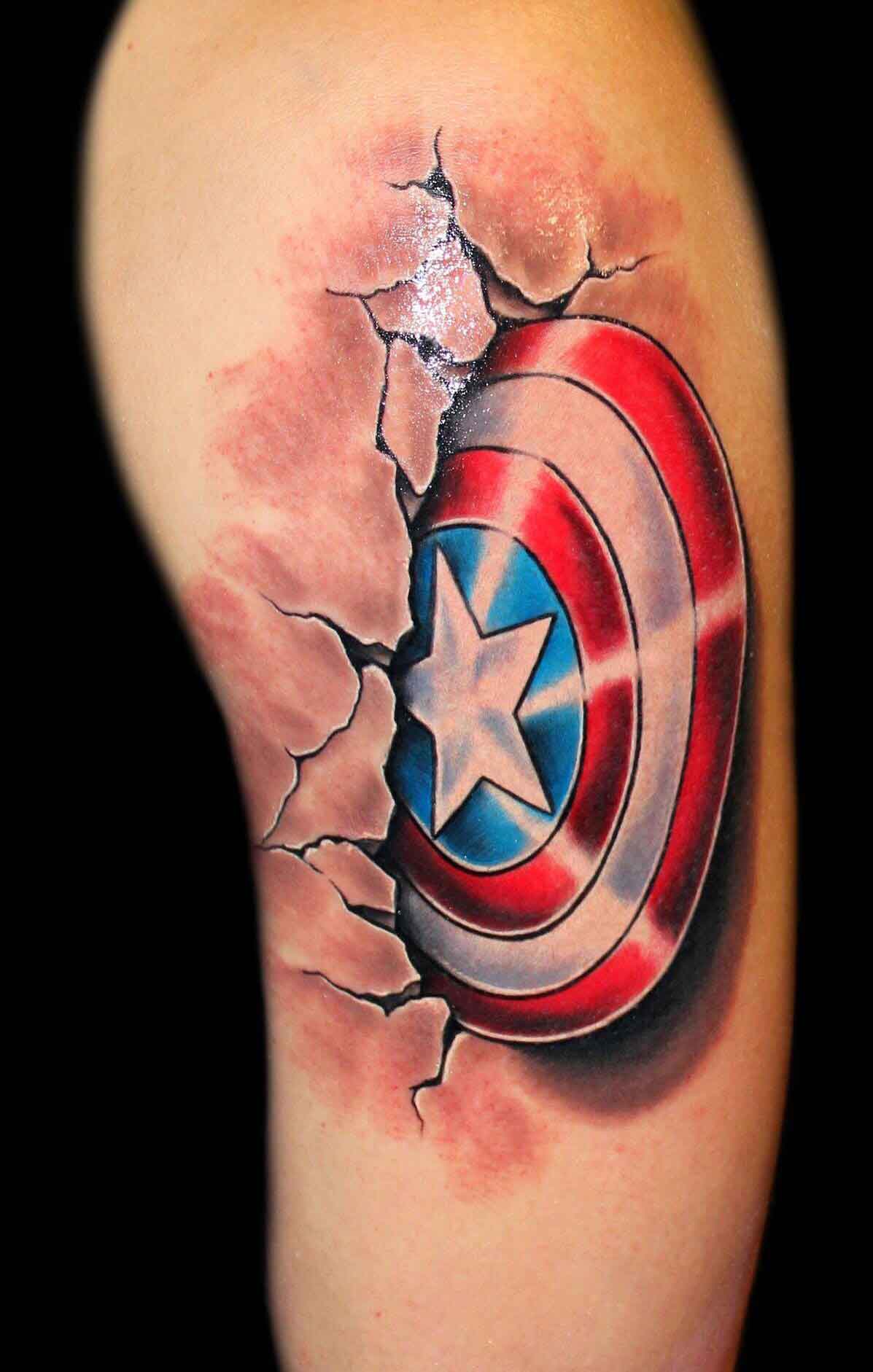 105 Captain America Tattoo Designs and Ideas for Marvel Superhero Fans -  Tattoo Me Now