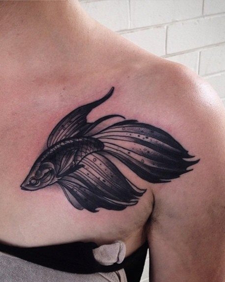 Betta Fish tattoo design v1