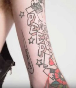 Thoughts The writing soaking through is his pink panther tattoo which I  made the mistake of drawing on the back  rLilPeep