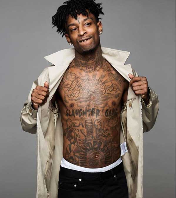 21 Savage tells the Meanings and Stories behind his Tattoos  Tattoo Me Now