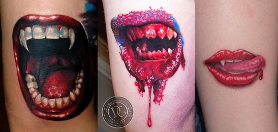 fang-lip-tattoos