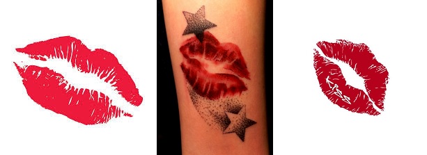 Red Kiss Tattoo On Neck Meaning