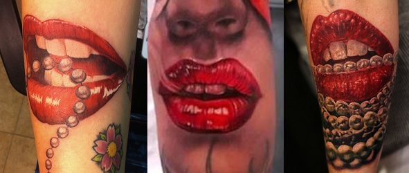 Lips tattoo designs by Tattooist Doy | Lip tattoos, Tattoos, Neck tattoo