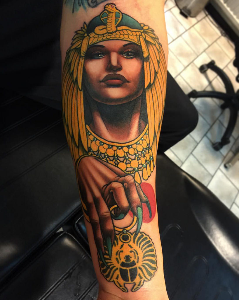 Egyptian Queen Cleopatra Tattoo Designs.