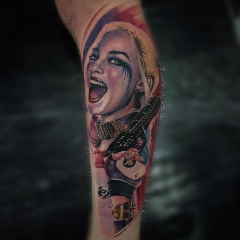 Harley Quinn 1st session done by Roman Abrego  Artistic Elements in  Yucaipa California  rtattoos