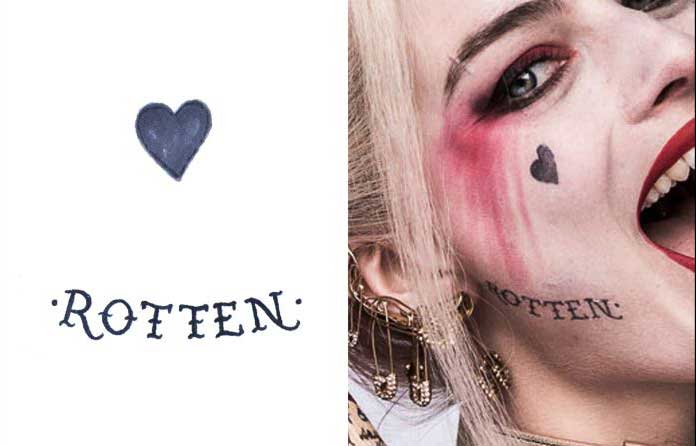 Get a detailed look at Margot Robbies Harley Quinn tattoos for Suicide  Squad  Batman News