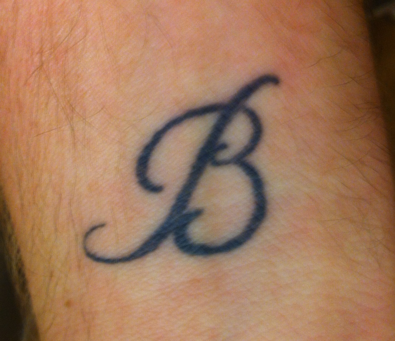 cursive b tattoo