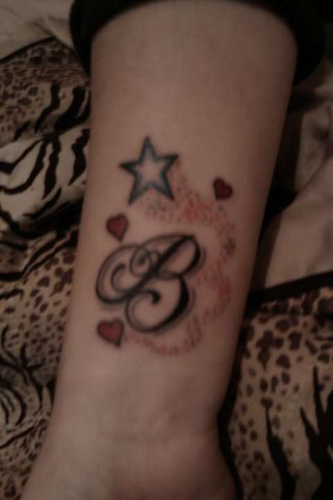 B Letter Tattoo  Tattoo lettering Tattoos Cool wrist tattoos
