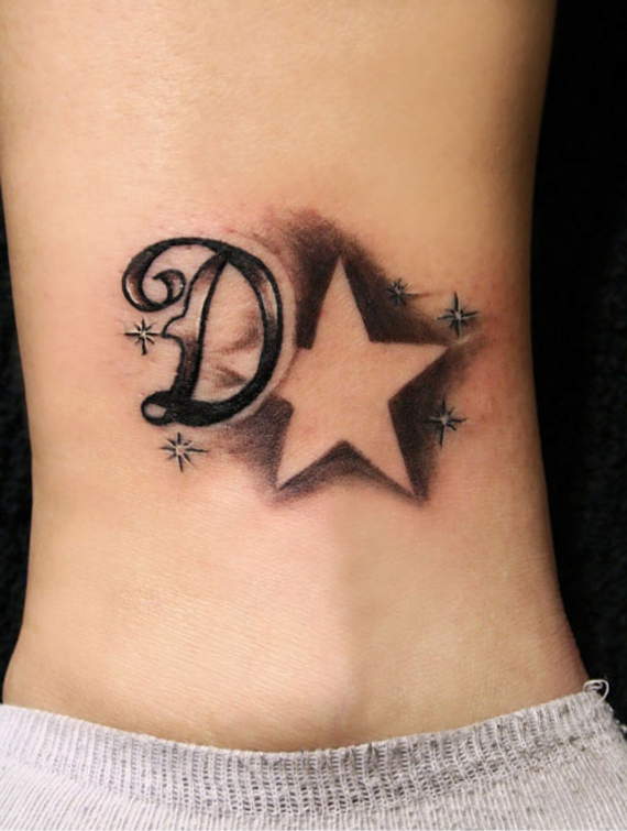 Name D Letter Two Design Body Temporary Tattoo Waterproof For Girls Men  Women