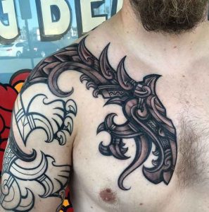 Featured image of post Fenrir Tattoo Shoulder Men who want to show their tough personality they can get tattoos on their shoulder