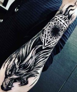 40 Fenrir Tattoo Ideas  Trending Designs Symbolism  Meaning  Colored tattoo  design Tattoos Black tattoo cover up