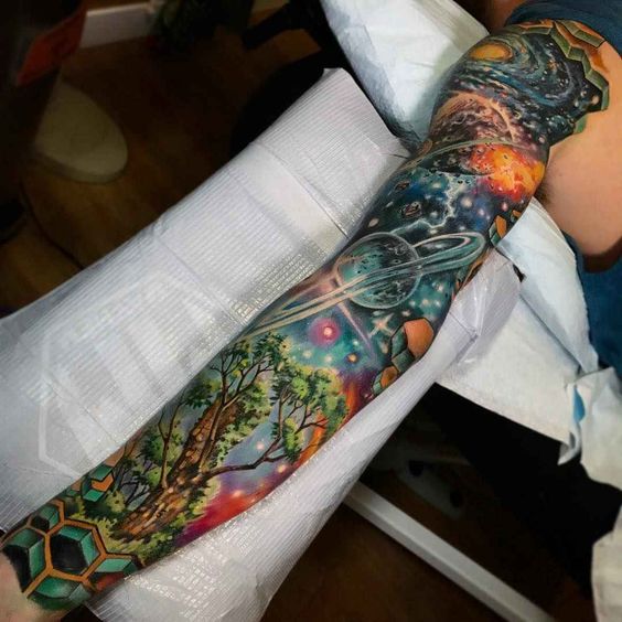 85 Space and Galaxy Tattoo Designs and Ideas - Tattoos ...