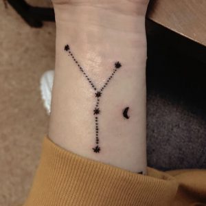 Minimalist Cancer constellation tattoo for best friends