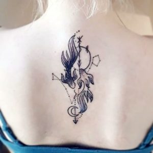 Pisces constellation tattoo on the collarbone  Tattoogridnet