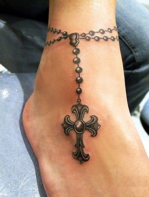 63 Cool Rosary Tattoos On Ankle  Tattoo Designs  TattoosBagcom